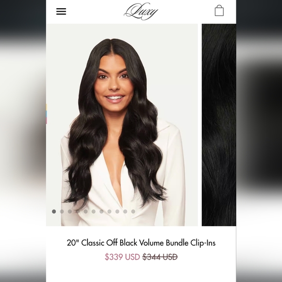 Luxy Hair 20" Classic Off Black Volume Bundle Clip-Ins Pre-Owned - Picture 5 of 5